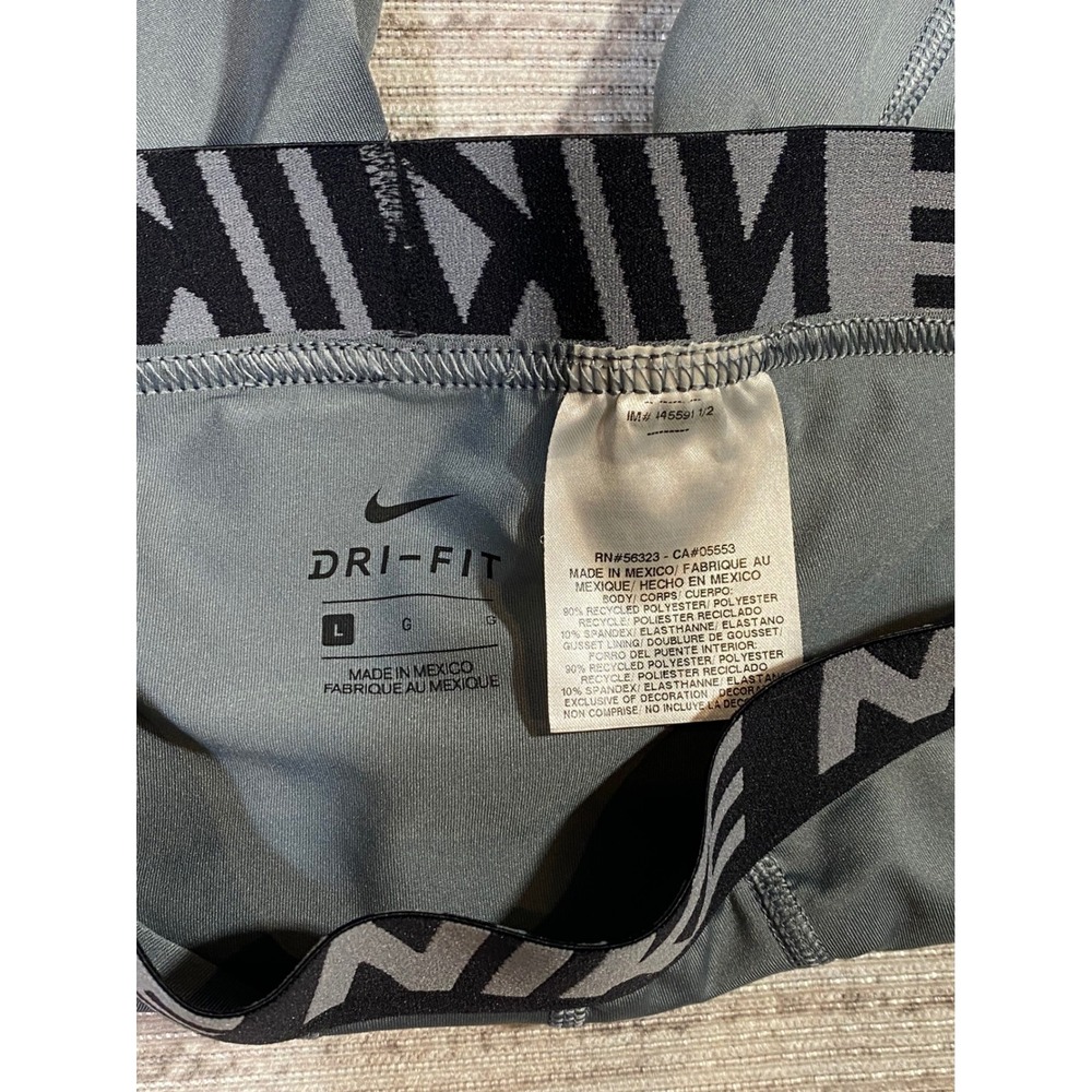 Nike Pro Dri-FIT Boys Compression Tights Gray Athletic Leggings Size Large L - Picture 7 of 7